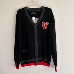 University of Tampa Cardigan Men's Size L Black and Red Bruzer Spartans
